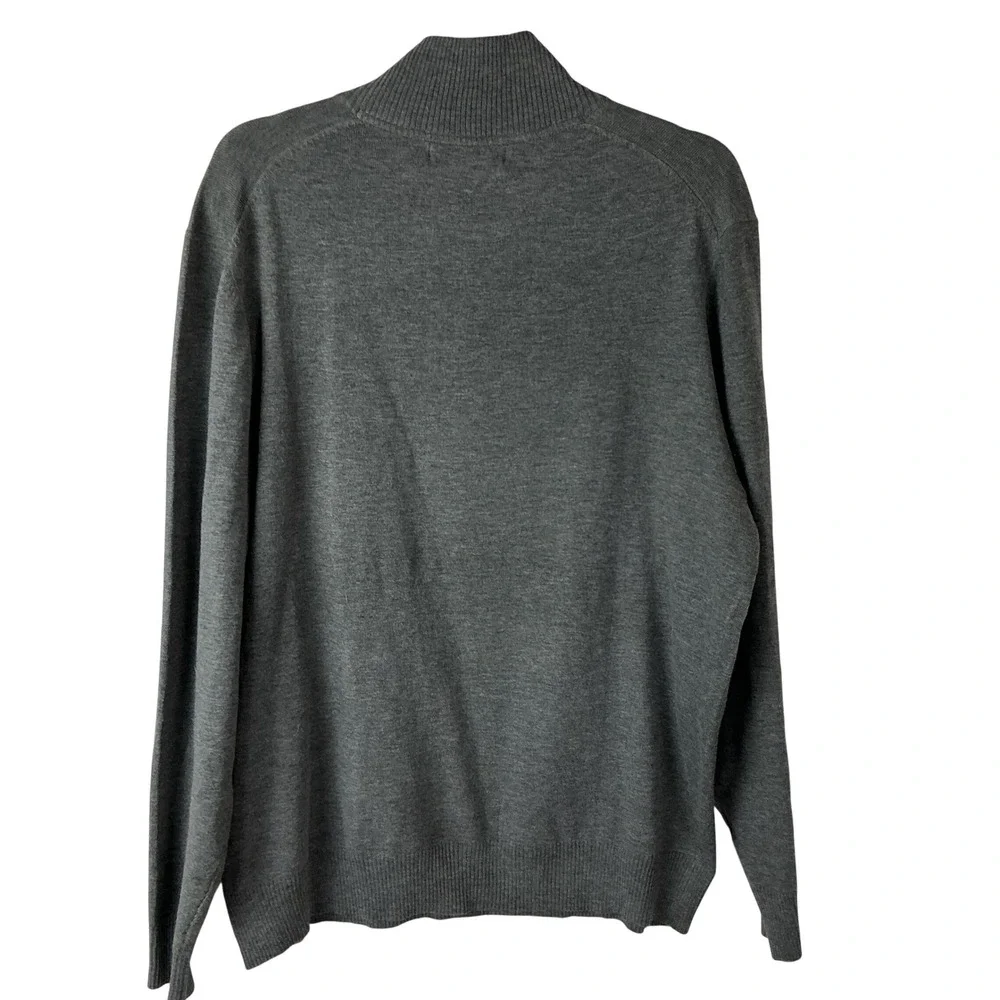 Tricots St Raphael Quarter Zip Sweater Mens L Gray Iron Htr Performance Stretch